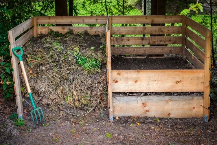 Compost pile turned for aeration-composting for home gardens